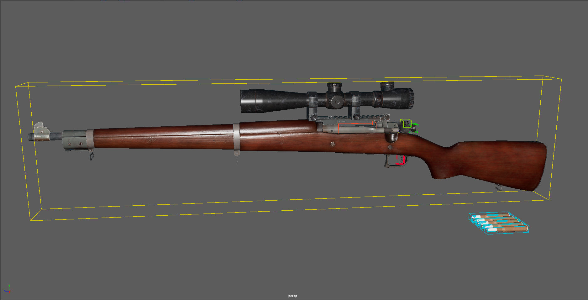 SR M1903 Sniper Rifle  RE4 Remake Rig Maya-斑狗动画分享